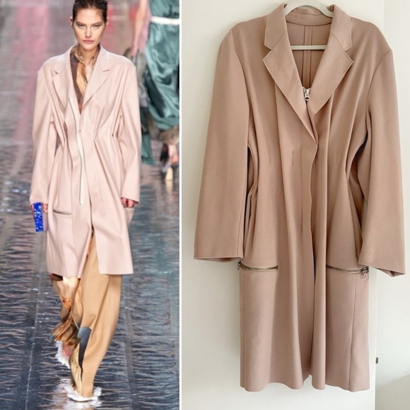 Acne Studios Jackets & Blazers - Acne Studios Melton Long Wool Blend Coat Dust Pink Size S FR 36 US 4 / 6